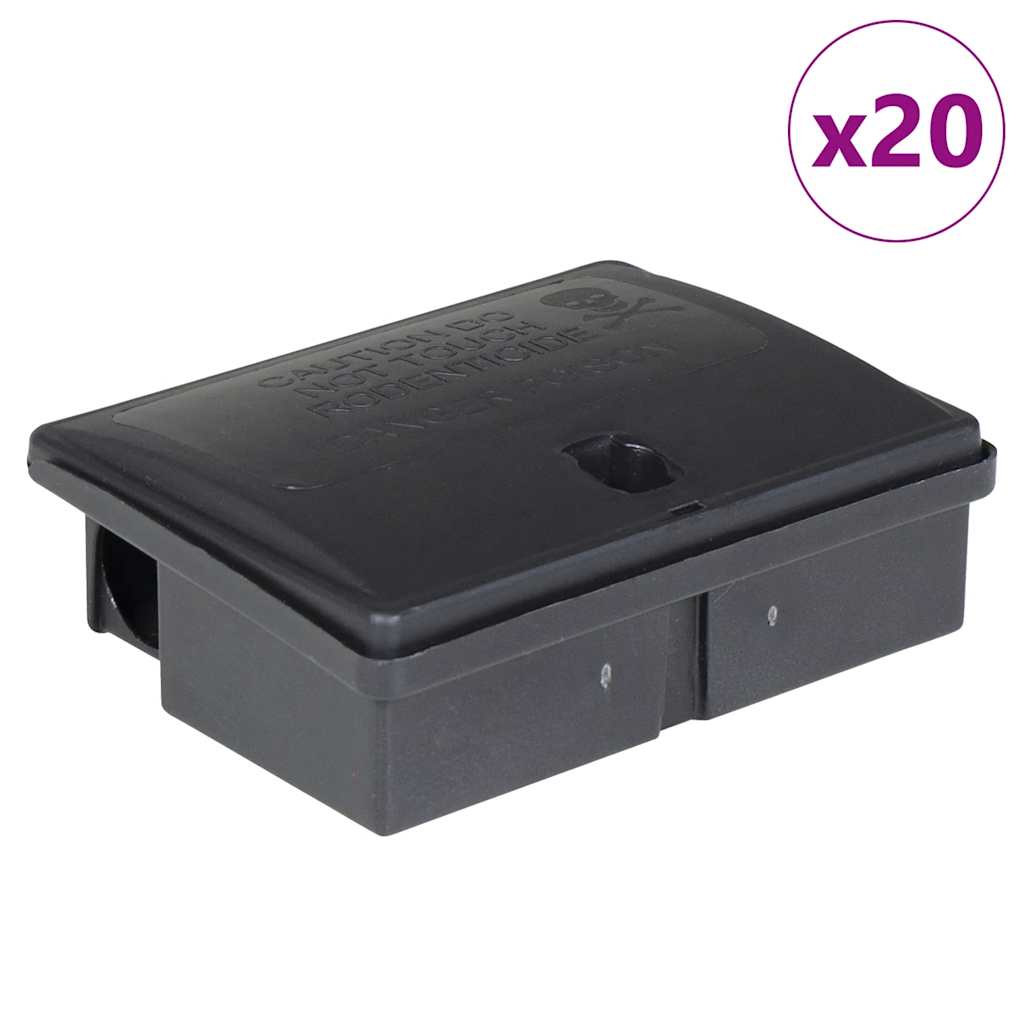 Vidaxl muizenvallen 20 st 13x10x4 cm zwart