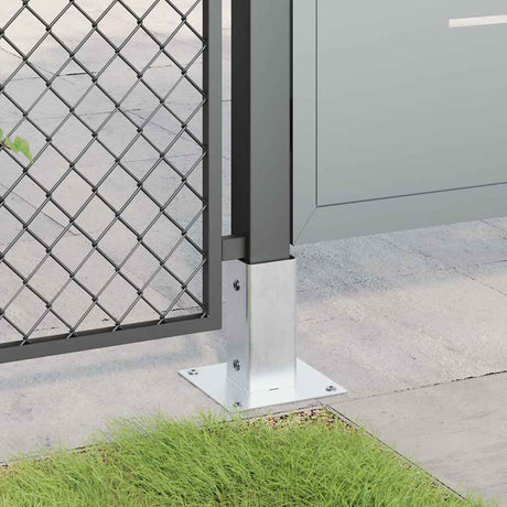 Vidaxl spokkels vierkant 4 st gegalvaniseerd staal zilverkleurig