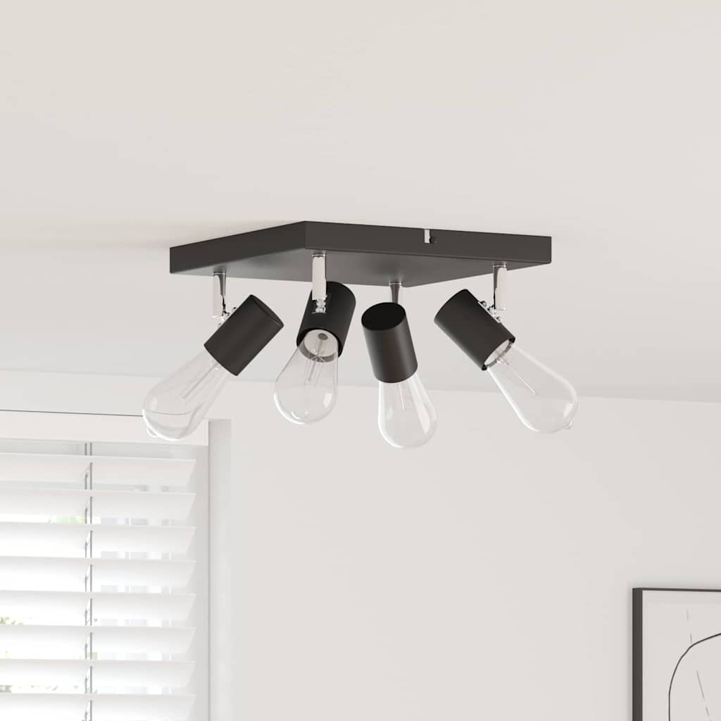 Vidaxl plafondspot met schijnwerpers zwart 26,5 x 26 x 11,5 cm metaal