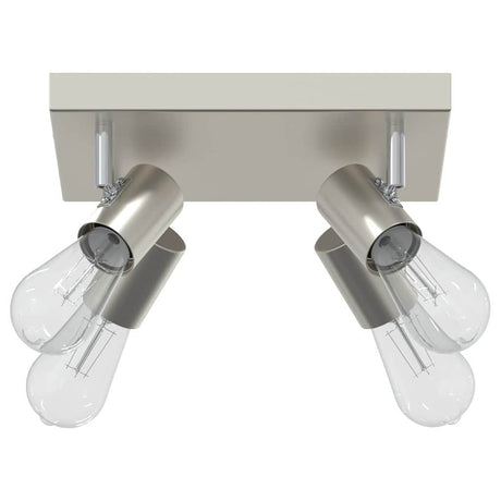 Vidaxl plafondspot met schijnwerpers nikkel 26,5 x 26 x 11,5 cm metaal