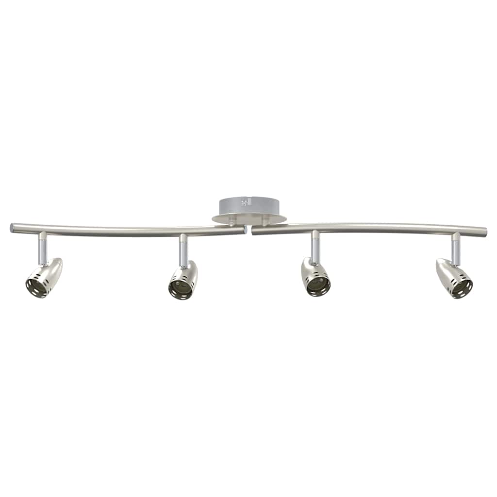 Vidaxl plafondspot met schijnwerpers nikkel 61 x 10 x 12,5 cm metaal