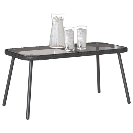 Vidaxl salontafel zwart 90 x 45 x 43 cm poly rattan