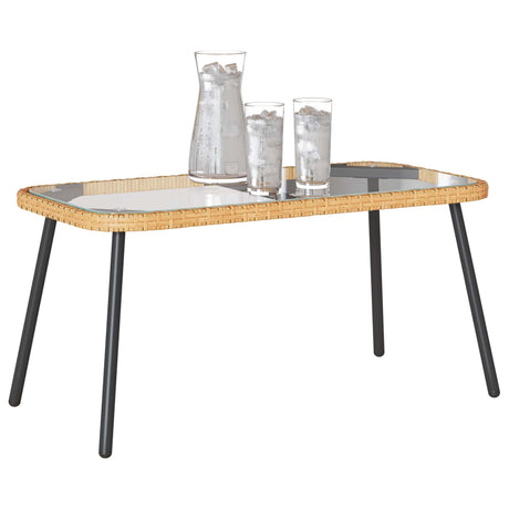 Vidaxl salontafel bruin en zwart 90 x 45 x 43 cm poly rattan