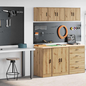 Vidaxl garagekasten 2 st bewerkt hout ambachtelijk eikenhout