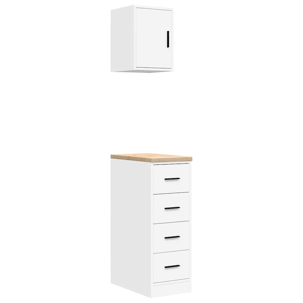 Vidaxl garagekasten 2 st spaanplaat wit