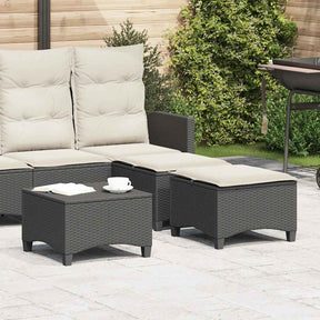 Vidaxl tuinkrukken met kussens 2 st 55x55x36 cm poly rattan zwart