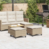 Vidaxl tuinkrukken met kussens 2 st 55x55x36 cm poly rattan beige
