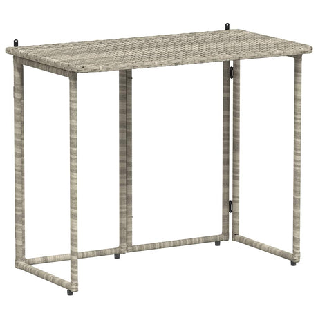 Vidaxl tuintafel inklapbaar 90x51x75 cm poly rattan lichtgrijs