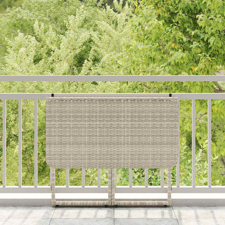 Vidaxl tuintafel inklapbaar 90x51x75 cm poly rattan lichtgrijs