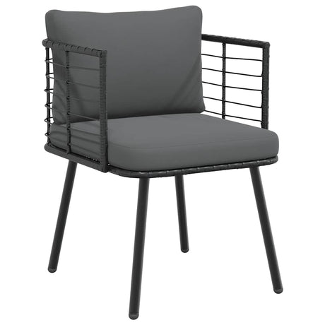 Vidaxl tuinstoel met kussens poly rattan zwart