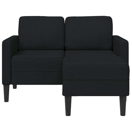 Vidaxl 2-zitsbank met ligchaise l-vormig 125 cm stof zwart