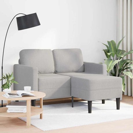 Vidaxl 2-zitsbank met chaise l-vormige wolk 125 cm stof grijs