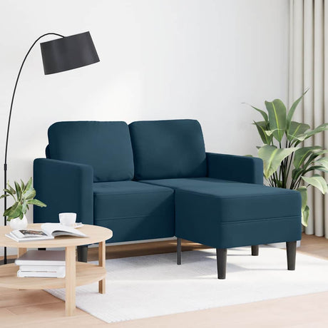 Vidaxl 2-zitsbank met ligstoel l-vormig 125 cm fluweel blauw