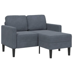 Vidaxl 2-zitsbank met ligstoel l-vormig 125 cm fluweel