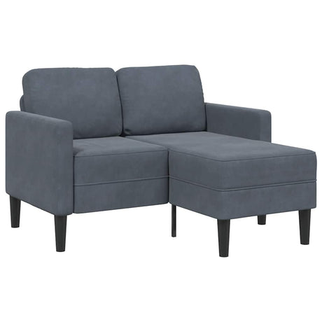 Vidaxl 2-zitsbank met ligstoel l-vormig 125 cm fluweel