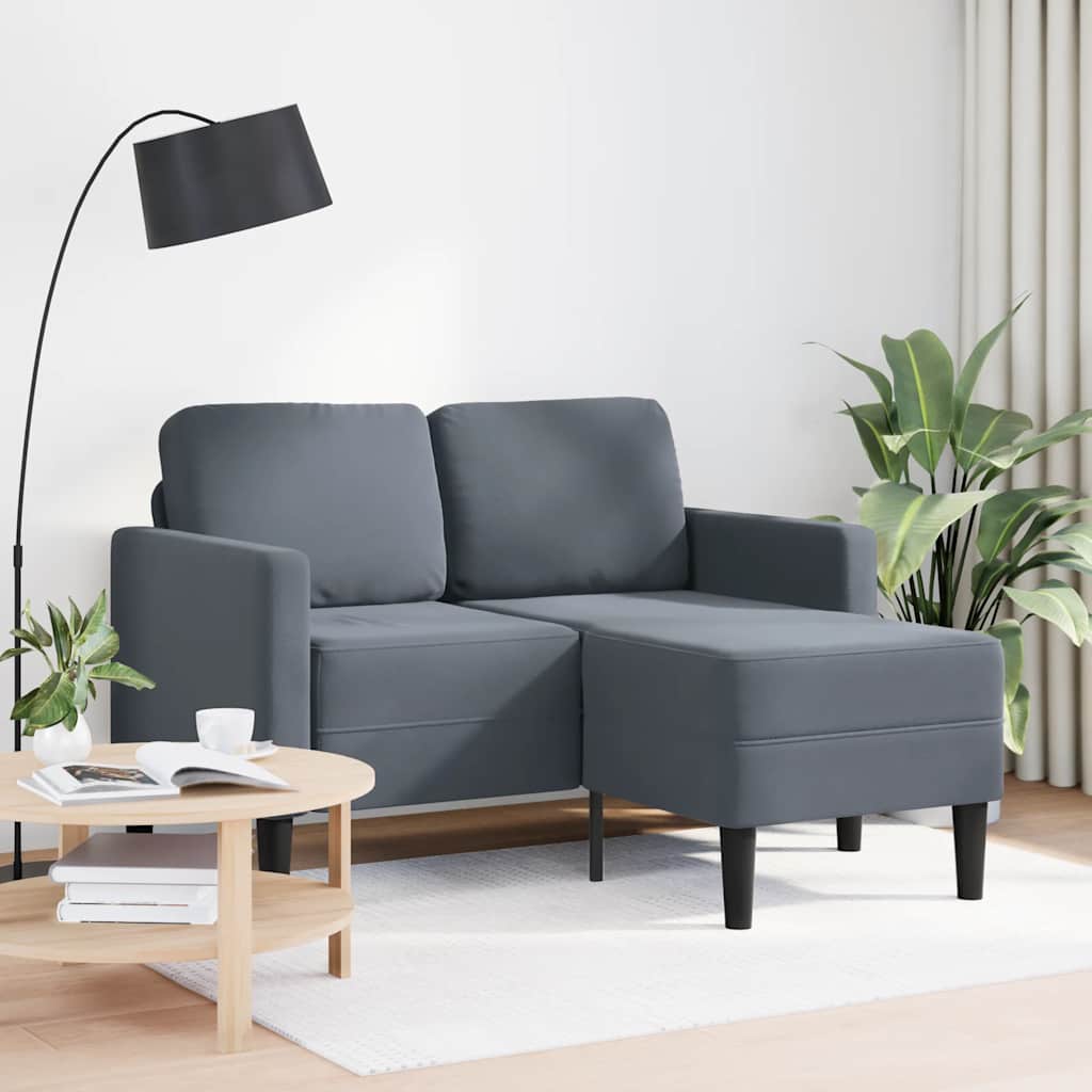 Vidaxl 2-zitsbank met ligstoel l-vormig 125 cm fluweel