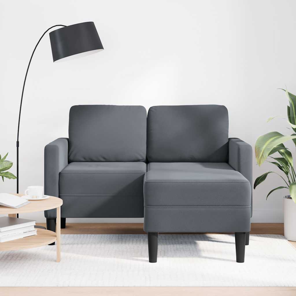 Vidaxl 2-zitsbank met ligstoel l-vormig 125 cm fluweel