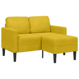 Vidaxl 2-zitsbank met ligstoel l-vormig 125 cm fluweel geel
