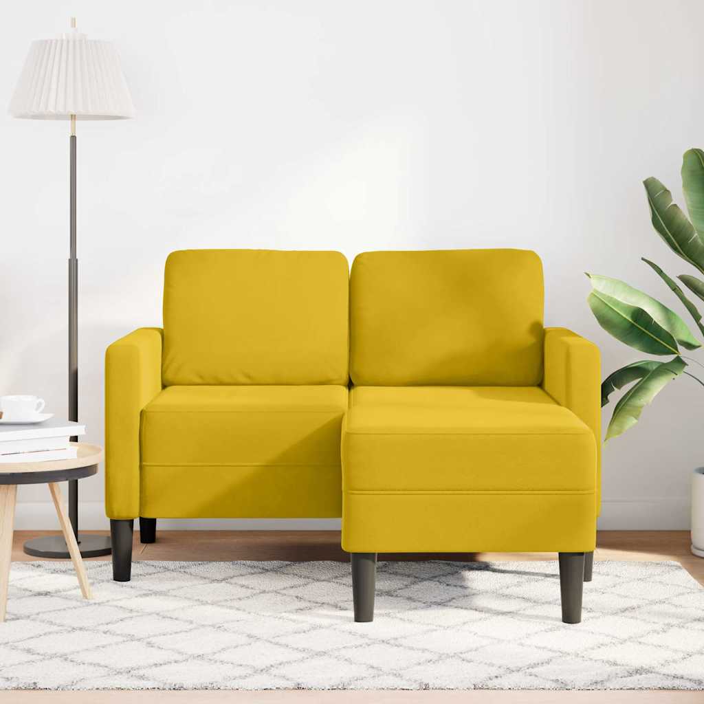 Vidaxl 2-zitsbank met ligstoel l-vormig 125 cm fluweel geel