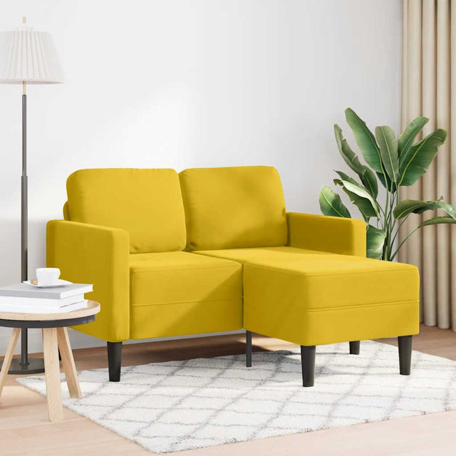 Vidaxl 2-zitsbank met ligstoel l-vormig 125 cm fluweel geel