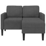 Vidaxl tweezitsbank met chaise longue l-vormig donkergrijs 125 cm linnen