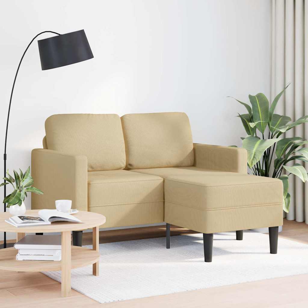 Vidaxl 2-zitsbank met chaise l-vorm 125 cm linnen grijsgroen