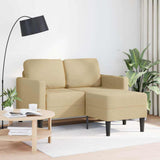 Vidaxl 2-zitsbank met chaise l-vorm 125 cm linnen grijsgroen