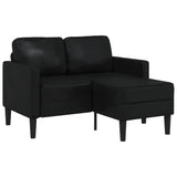 Vidaxl tweezitsbank met chaise longue l-vorm zwart 125 cm kunstleer