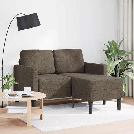 Vidaxl 2-zitsbank met chaise longue, l-vormig, donkergrijs, 125 cm