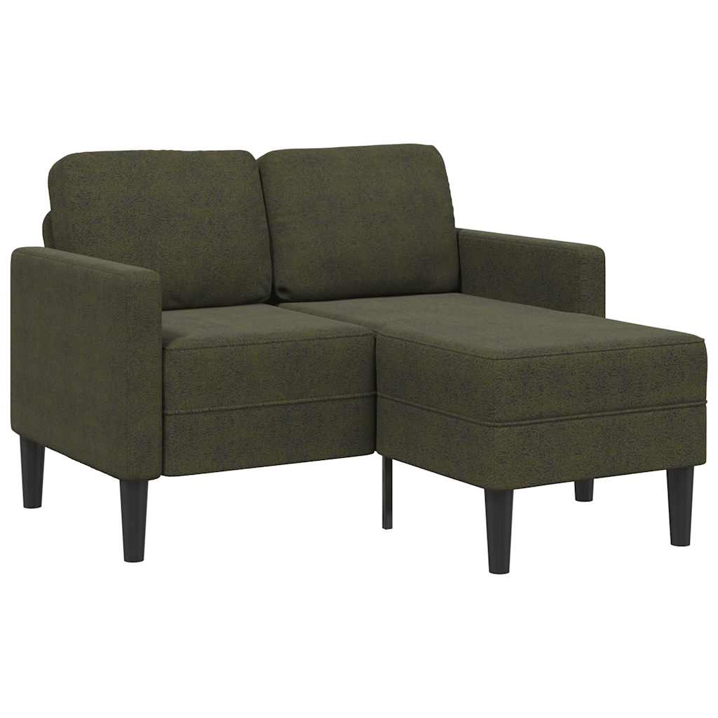 Vidaxl 2-zitsbank met chaise longue, l-vormig, legergroen, 125 cm