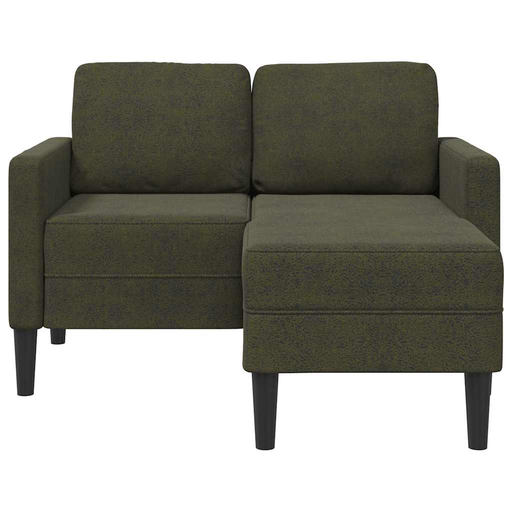 Vidaxl 2-zitsbank met chaise longue, l-vormig, legergroen, 125 cm