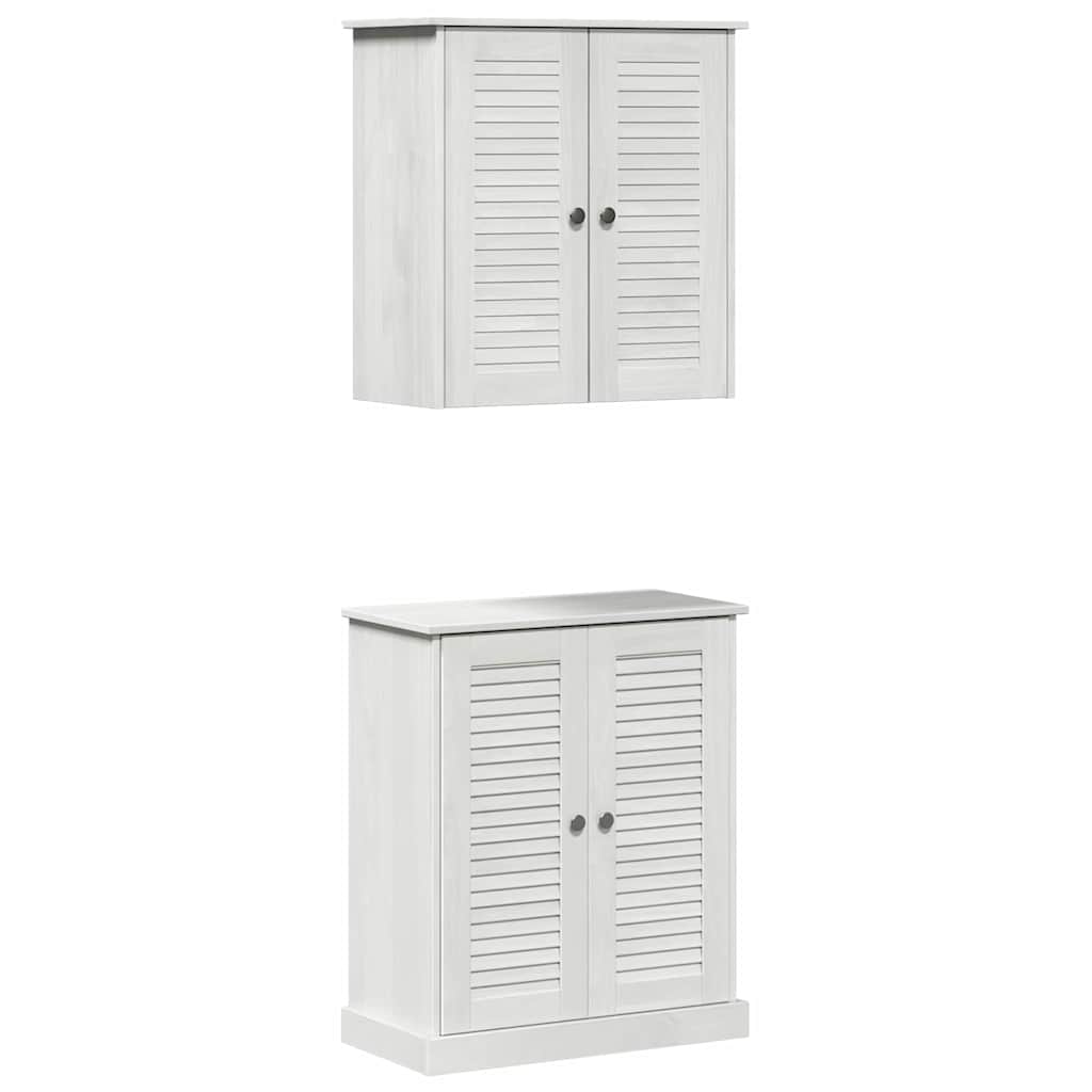 Vidaxl badkamermeubelset 2 st wit en antiek wit 67,5 x 34 x 80 cm