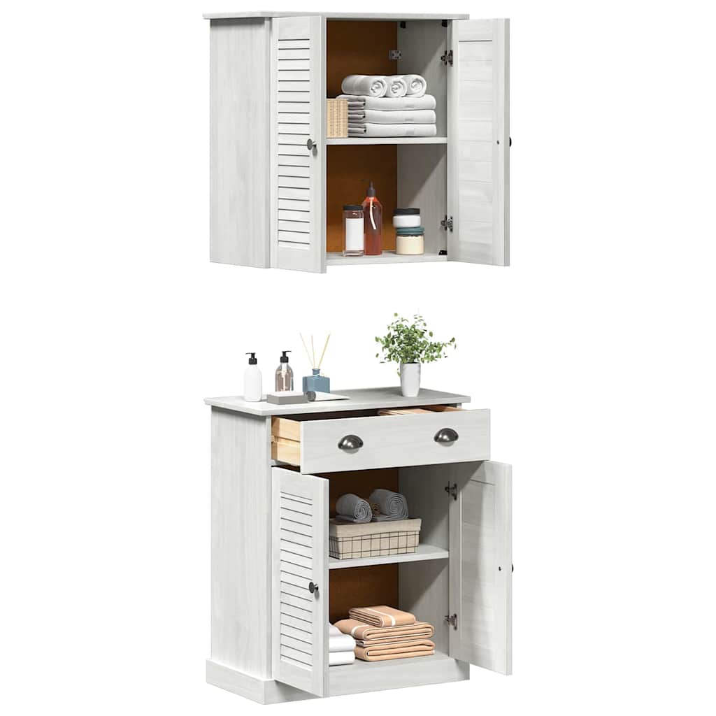 Vidaxl badkamermeubelset vigo 2 st wit en antiek wit 67,5 x 34 x 80 cm