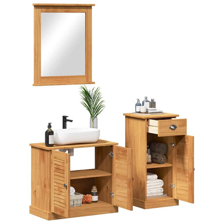 Vidaxl badkamermeubelset vigo 3 st honingbruin 37.5 x 34 x 80 cm