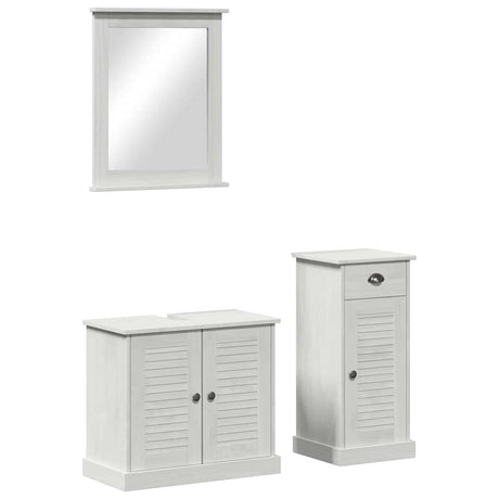 Vidaxl badkamermeubelset 3 st antiek wit massief grenenhout