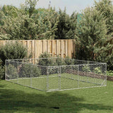 Vidaxl hondenhok voor buiten met deur 3x4x1 m gegalvaniseerd staal