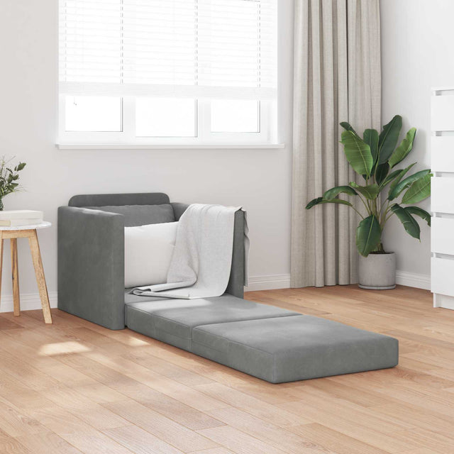Vidaxl slaapbank donkergrijs 74 x 77 x 81 cm fluweel