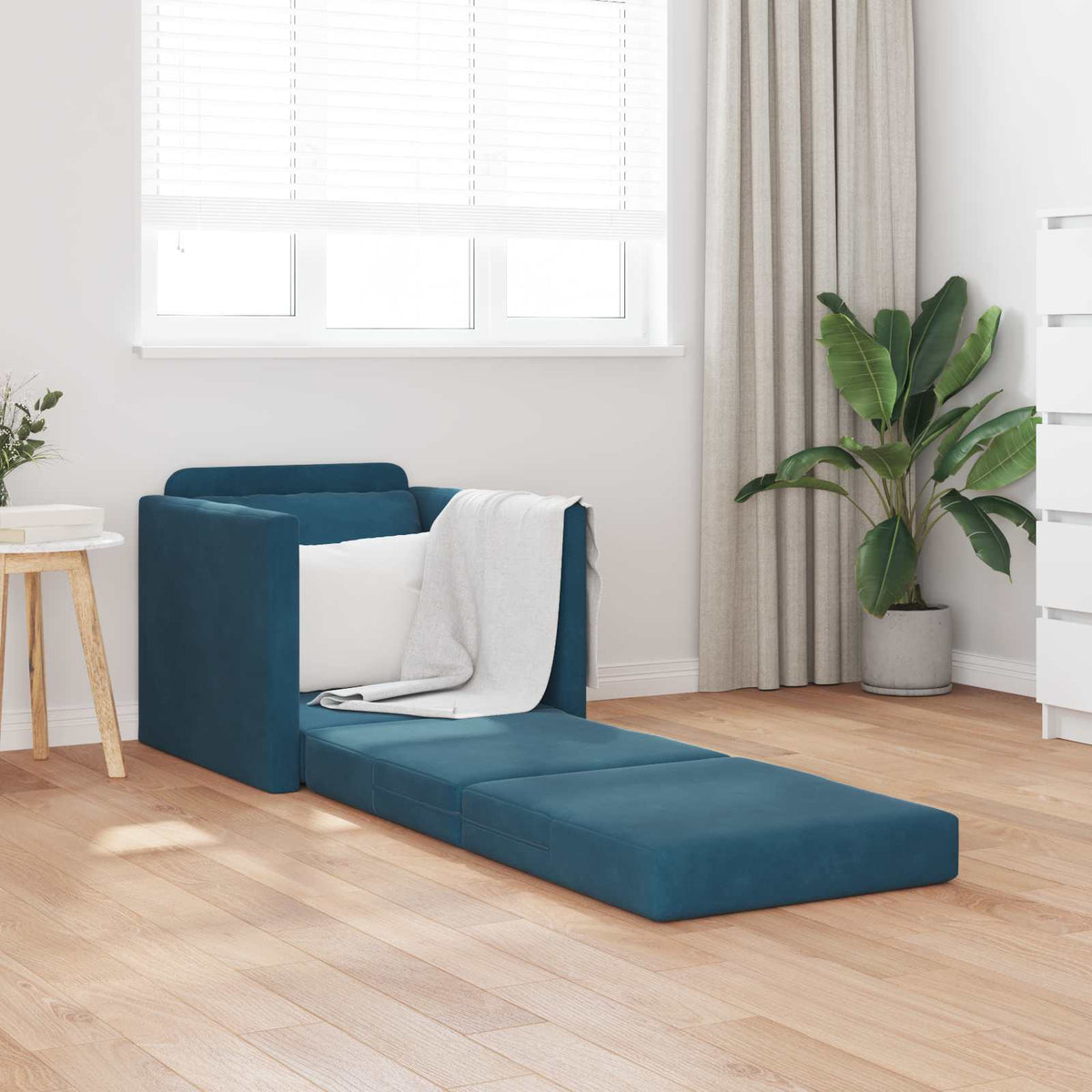 Vidaxl slaapbank blauw 74 x 77 x 81 cm fluweel