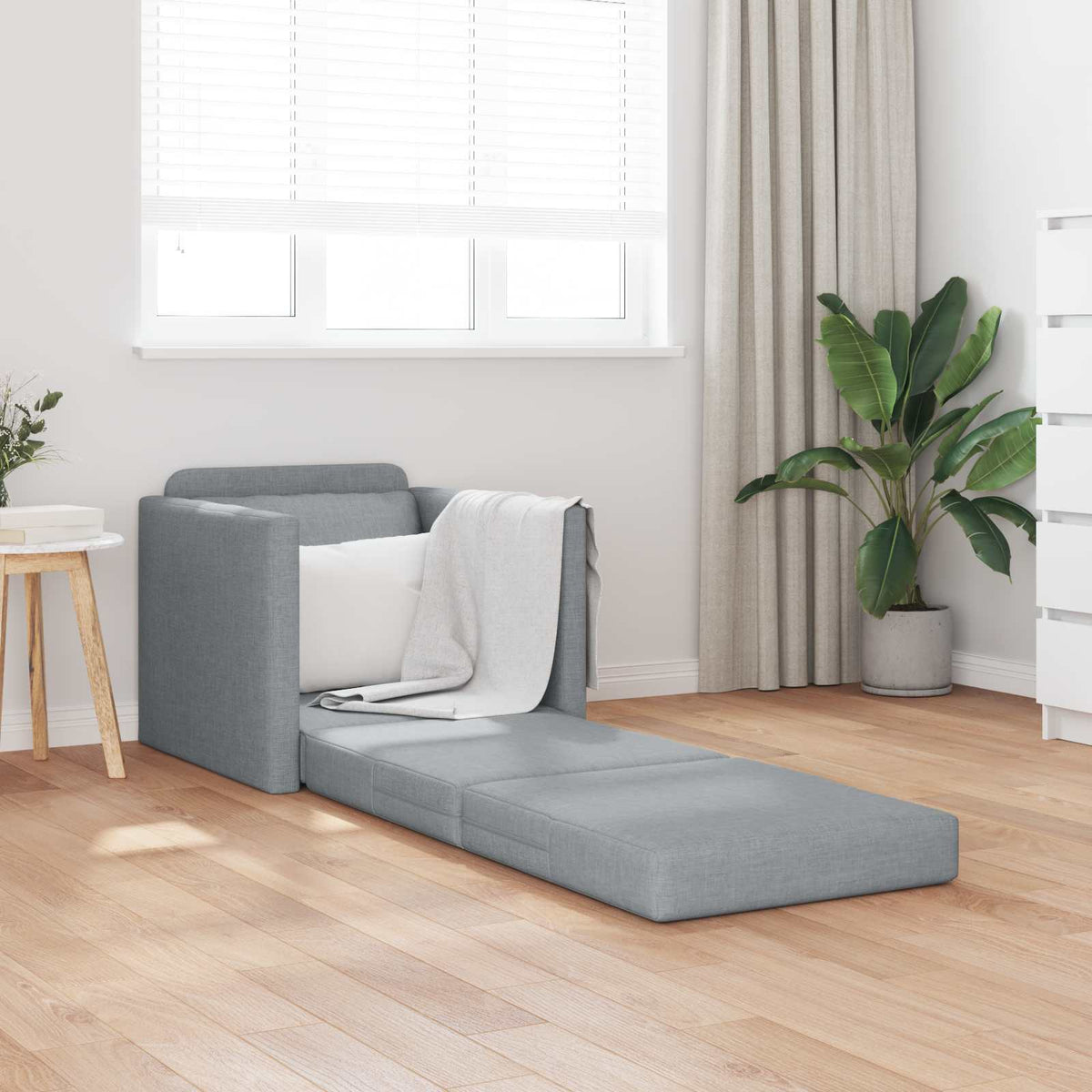 Vidaxl slaapbank 60cm lichtgrijs stof