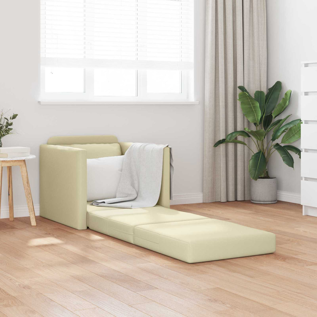 Vidaxl slaapbank crème 74 x 77 x 81 cm kunstleer