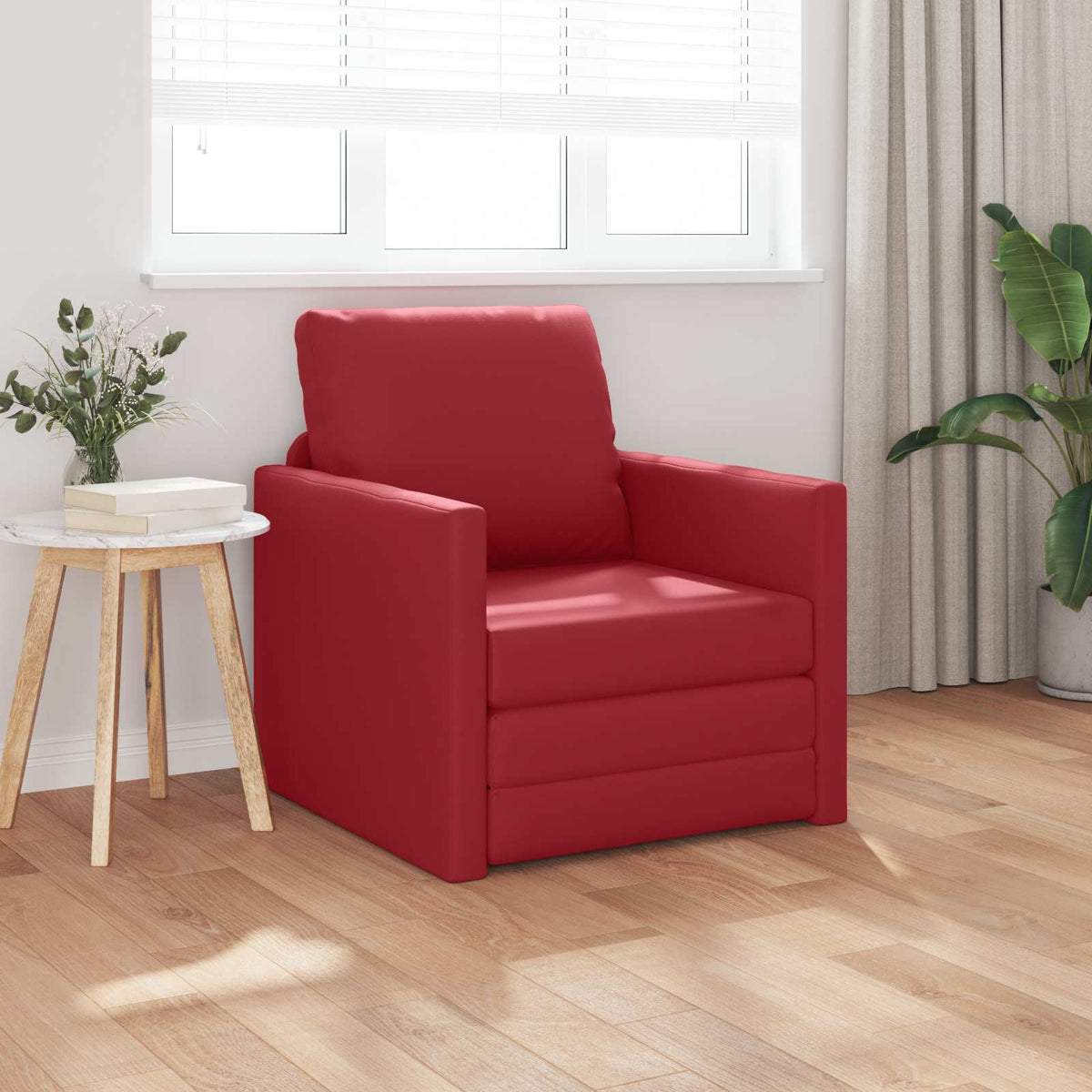 Vidaxl slaapbank 60cm wijnrood kunstleer