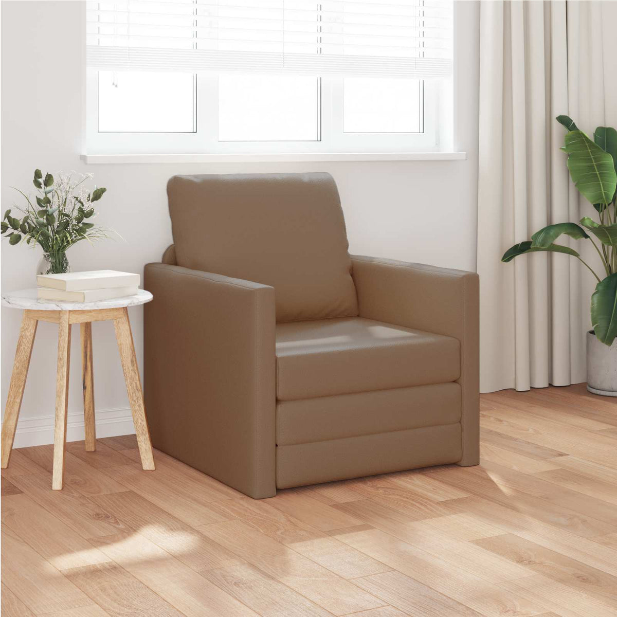 Vidaxl slaapbank cappuccino 74 x 77 x 81 cm kunstleer