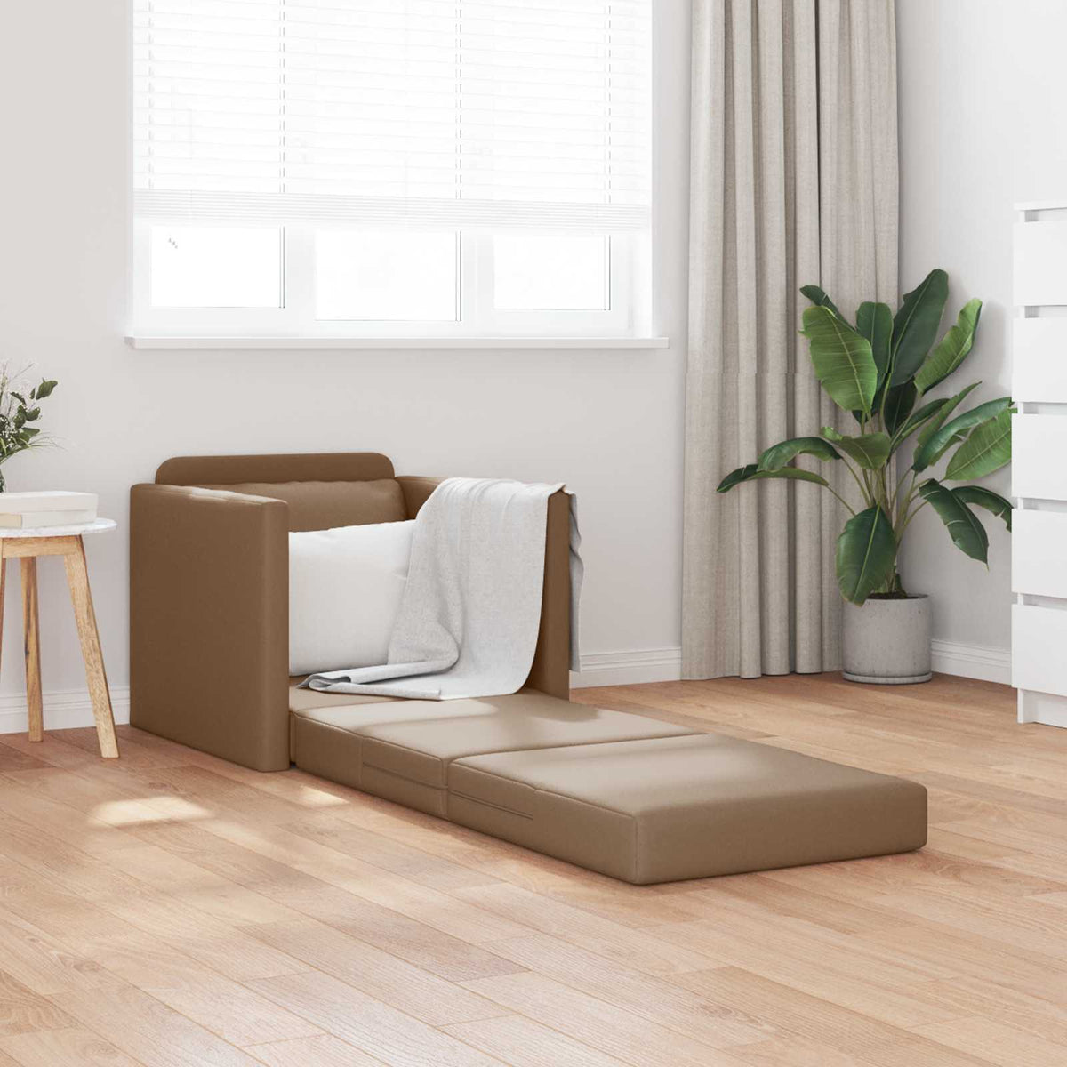Vidaxl slaapbank cappuccino 74 x 77 x 81 cm kunstleer