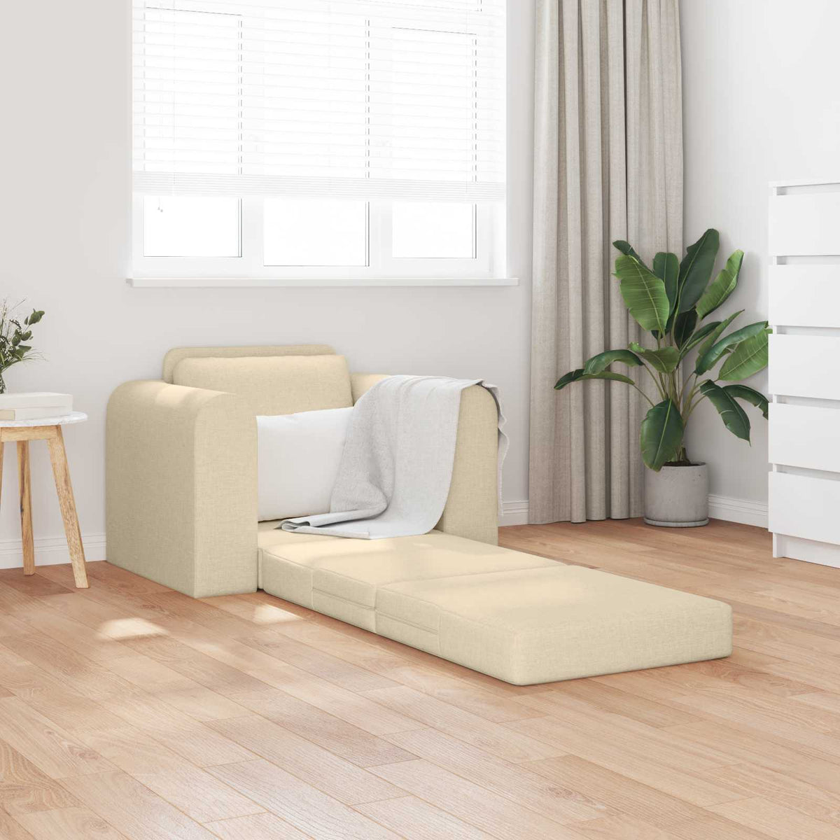 Vidaxl slaapbank crème 98 x 71 x 83 cm stof