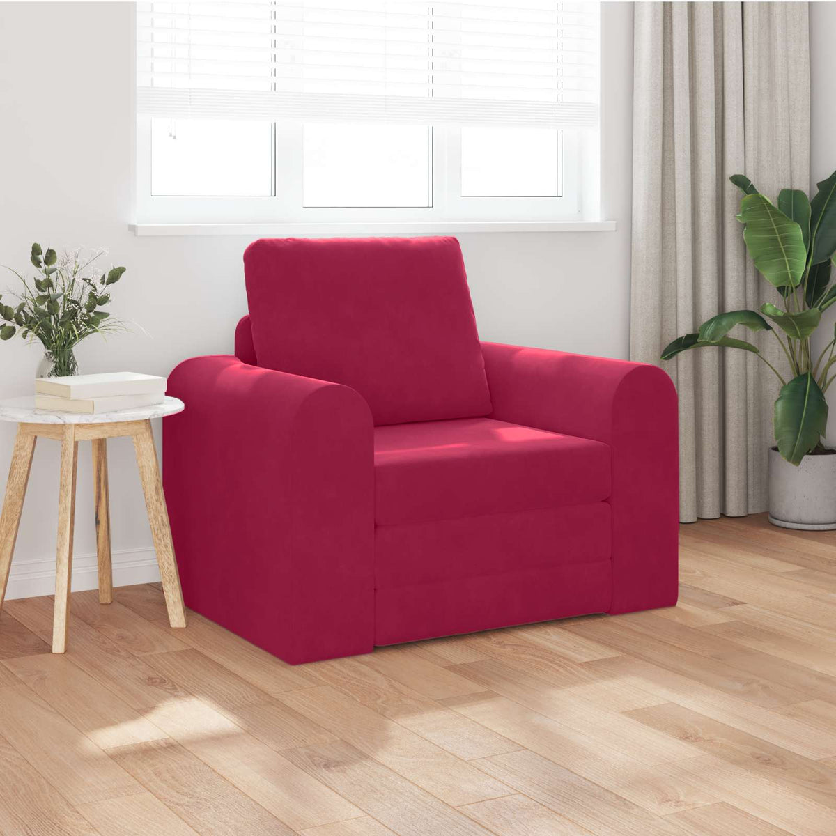 Vidaxl slaapbank wijnrood 98 x 71 x 83 cm fluweel