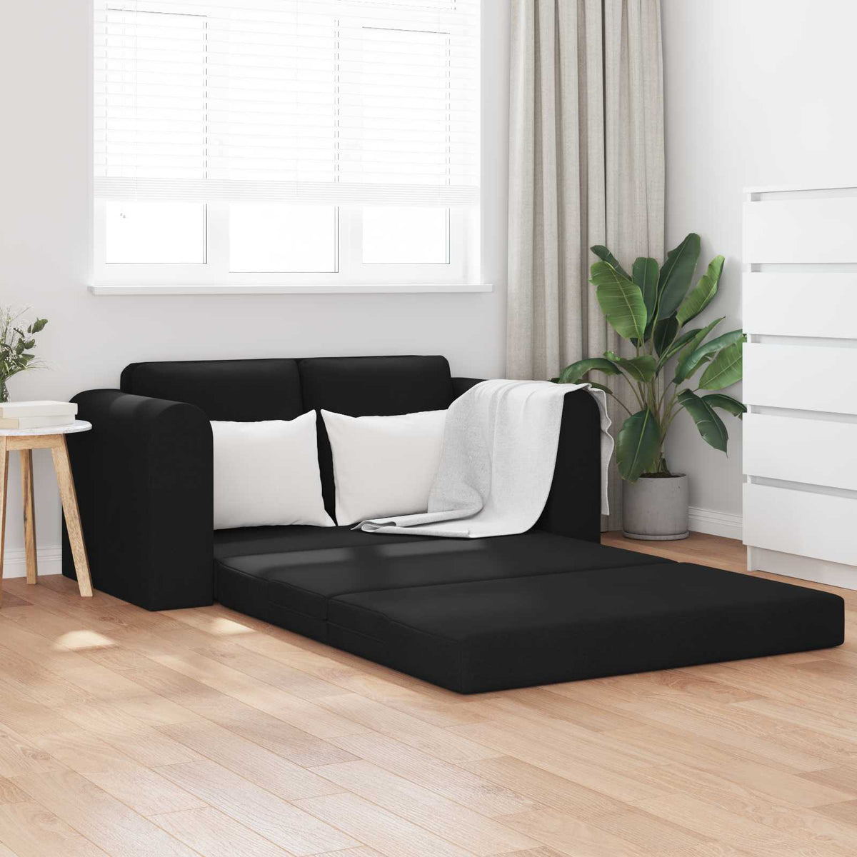 Vidaxl slaapbank zwart 148 x 71 x 83 cm stof
