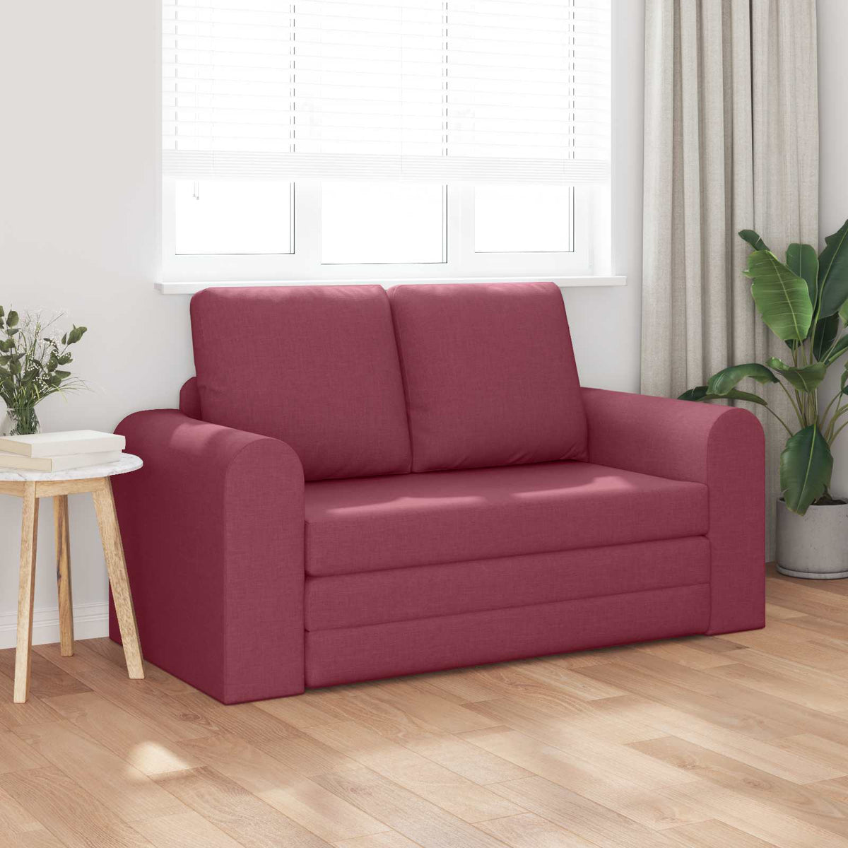 Vidaxl slaapbank wijnrood 148 x 71 x 83 cm stof