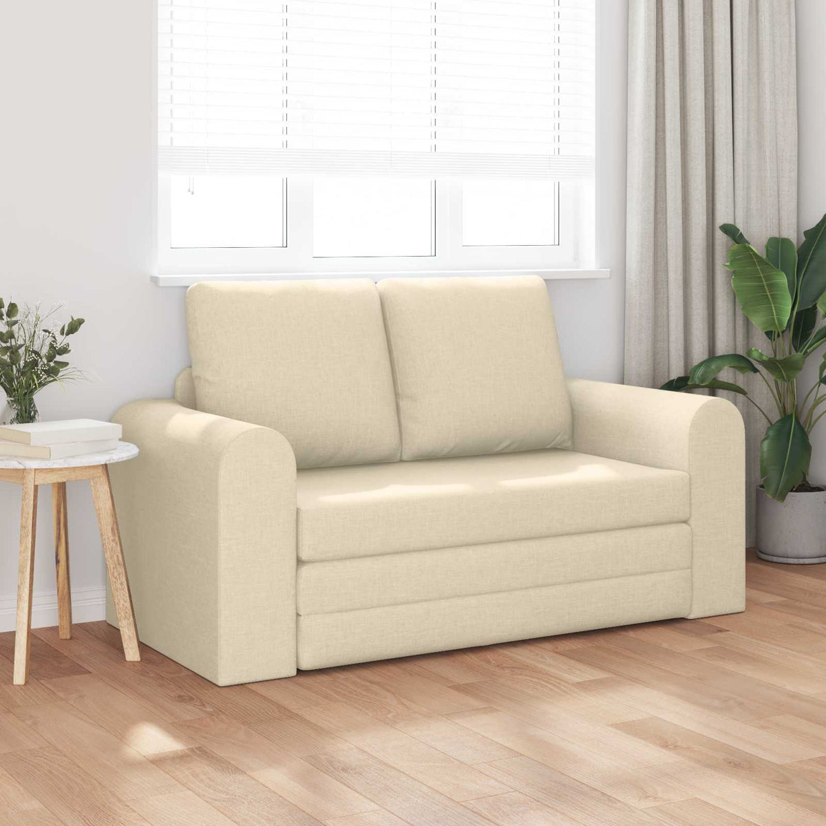 Vidaxl slaapbank crème 148 x 71 x 83 cm stof
