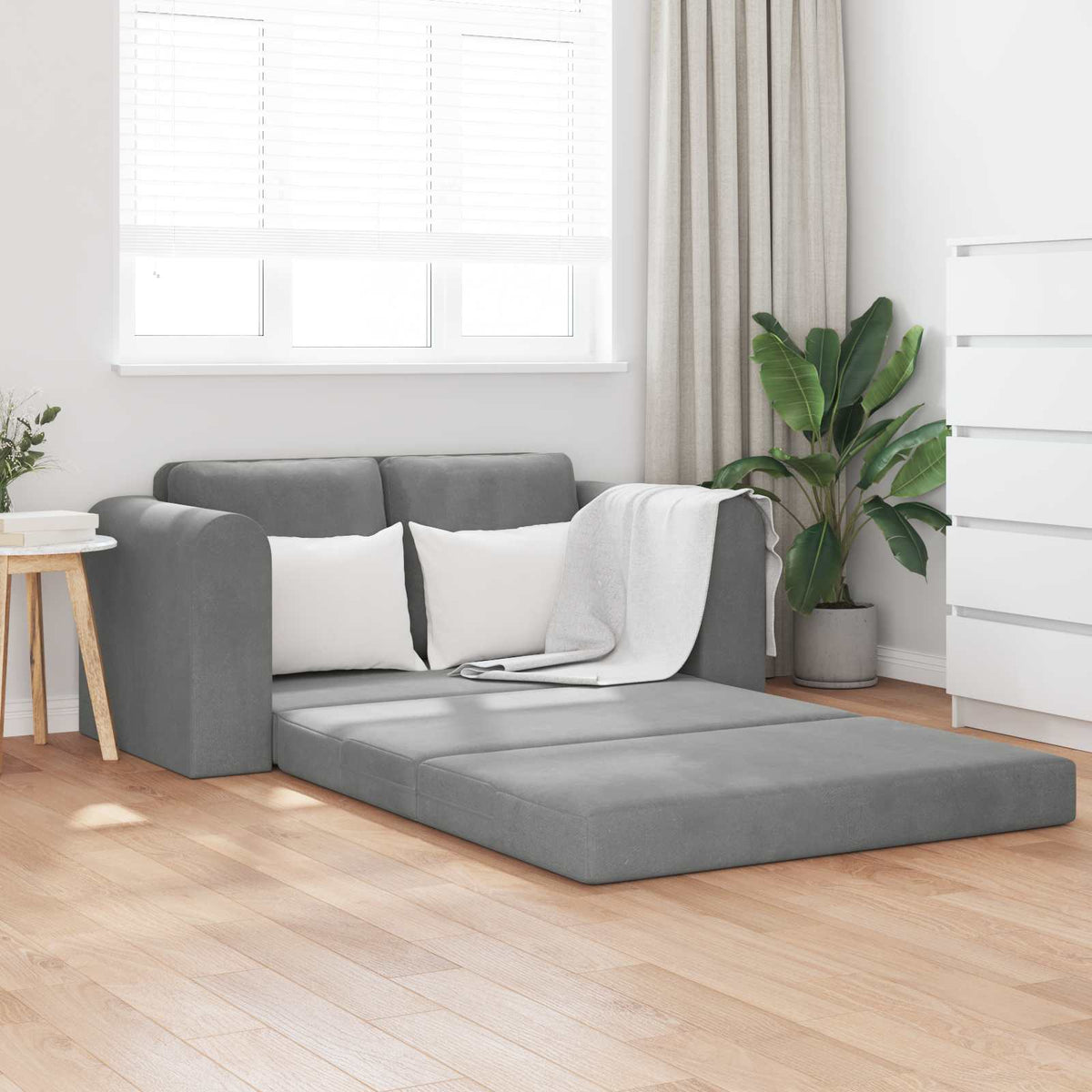Vidaxl slaapbank donkergrijs 148 x 71 x 83 cm fluweel