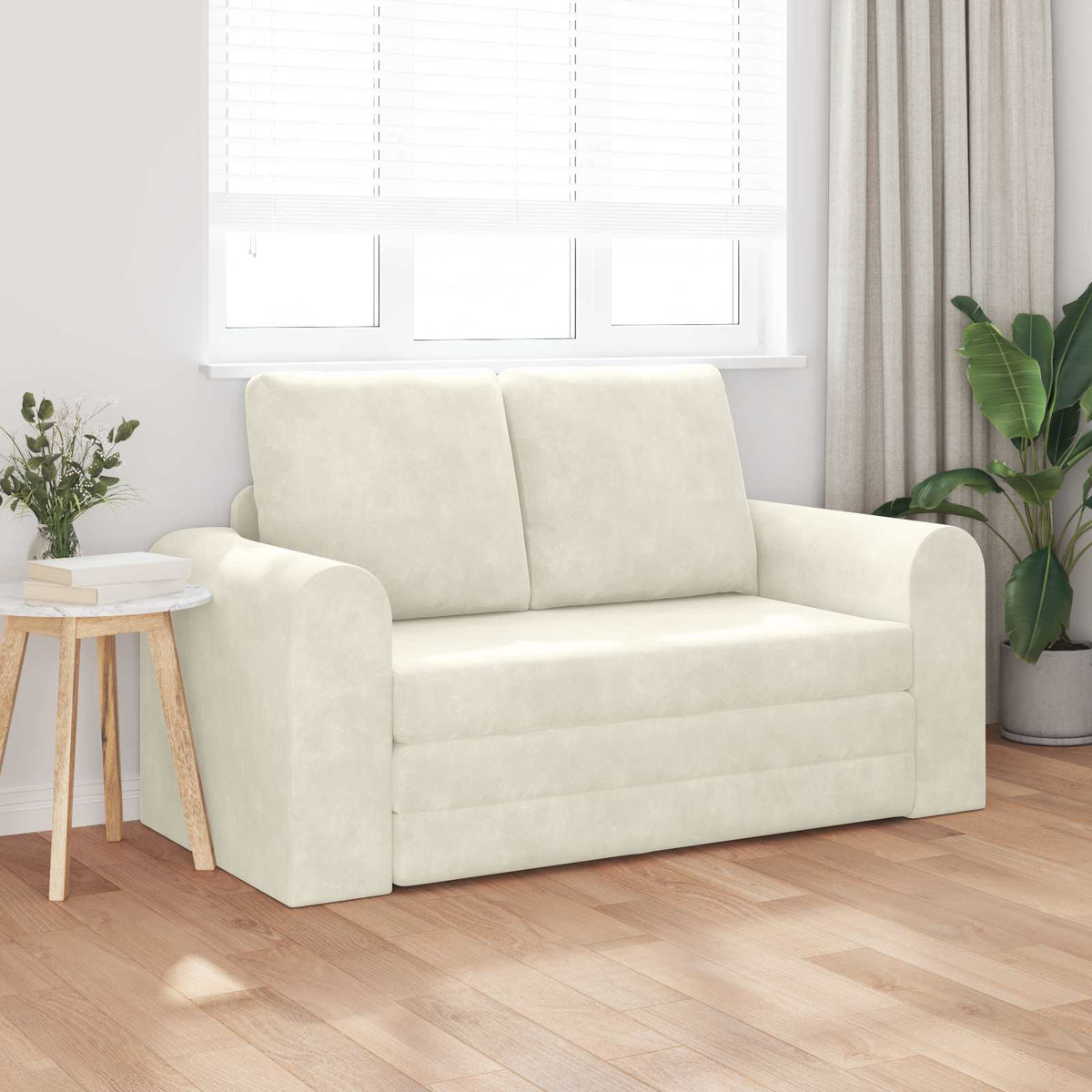 Vidaxl slaapbank crème 148 x 71 x 83 cm fluweel